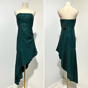 NWT NBD Ryder Strapless Dress Emerald XS Evening Prom Mermaid Whimsigoth Fairy